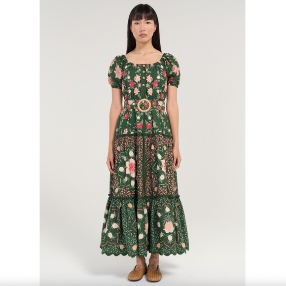 FARM Rio Dresses & Skirts - FARM RIO GARDEN GREEN MAXI DRESS L